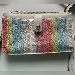 Nanette Lepore Rainbow Strip crossbody handbag